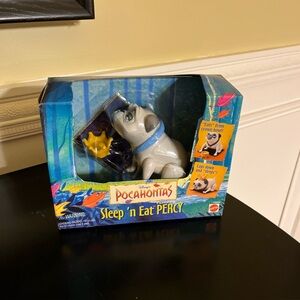 vintage 1995 new sealed Disney Pocahontas Sleep n Eat Percy Dog action figure
